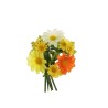 Lot de 24 - Couronne de bougie artificielle marguerites et ruban, D. 11 cm - jaune orange 