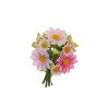 Lot de 24 - Couronne de bougie artificielle marguerites et ruban, D. 11 cm - rose 