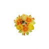 Lot de 24 - Couronne de bougie artificielle tulipe et marguerite sauvage, D. 10 cm - jaune 