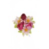 Lot de 24 - Couronne de bougie artificielle tulipe et marguerite sauvage, D. 10 cm - rose 