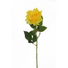 Lot de 24 - Rose ouverte artificielle, 64 cm - jaune vert 