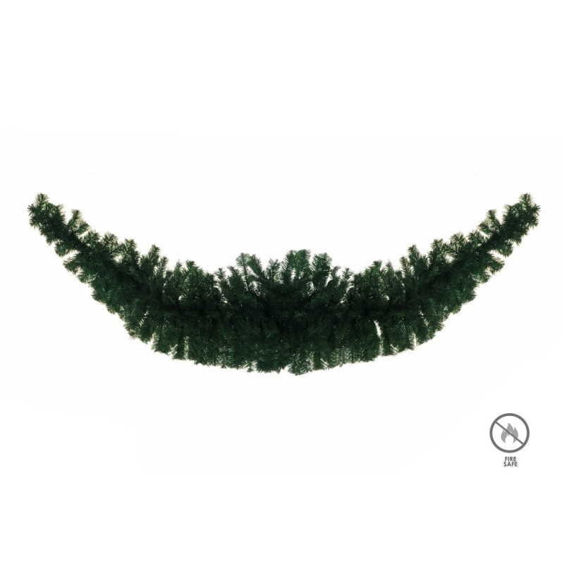 Lot de 8 - Guirlande artificielle de pin ignifugée, 270 cm - vert 