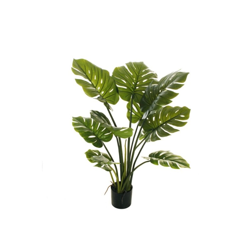 Lot de 2 - Plante artificielle de monstera toucher réel en pot, 110 cm - vert 