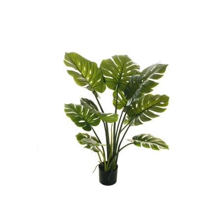 Lot de 2 - Plante artificielle de monstera toucher réel en pot, 110 cm - vert 