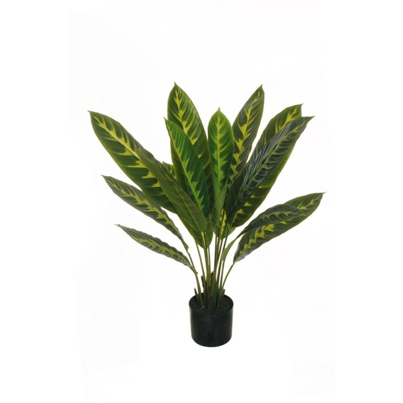 Lot de 4 - Plante artificielle de maranta toucher réel en pot, 90 cm - vert 