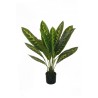 Lot de 4 - Plante artificielle de maranta toucher réel en pot, 90 cm - vert 