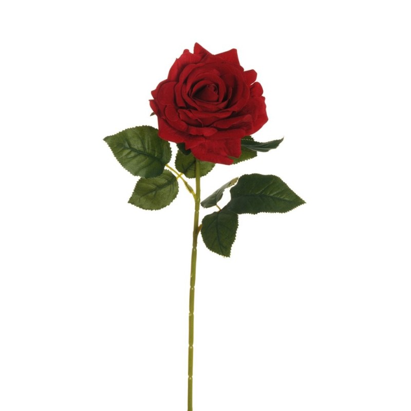 Lot de 24 - Rose Regina artificielle velours, 74 cm - rouge 