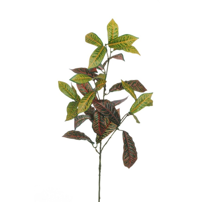Lot de 12 - Tige artificielle de croton X4, 84 cm - mix or jaune 