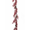 Lot de 12 - Guirlande artificielle de baies d'ilex et pommes de pin, 107 cm - rouge 