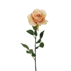 Lot de 24 - Rose ouverte artificielle, 70 cm - marron clair 