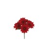 Lot de 24 - Mini buisson artificiel de poinsettia velours X5, 27 cm - rouge 