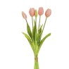 Lot de 12 - Bouquet artificiel de tulipes X5, 39 cm - rose 