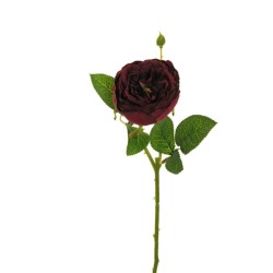 Lot de 24 - Tige artificielle de rose Chinensis X2, 75 cm - rouge 