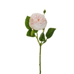 Lot de 24 - Tige artificielle de rose Chinensis X2, 75 cm - blanc fuchsia 