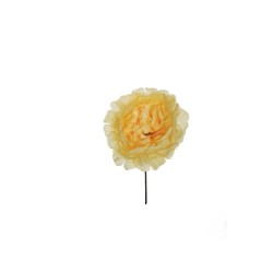 Lot de 36 - Tête artificielle de pivoine, D. 14 cm - jaune clair 