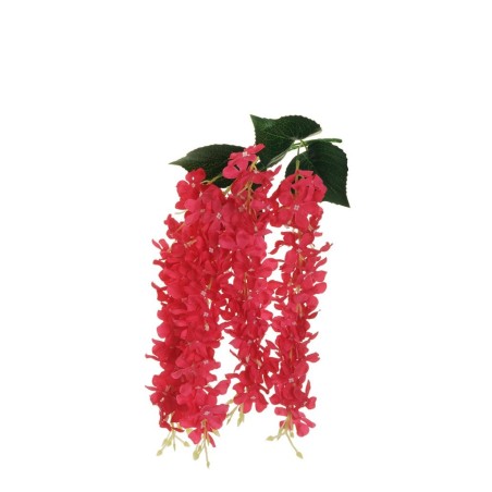 Lot de 24 - Buisson suspendu artificiel de glycine X5, 56 cm - fuchsia 