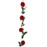 Lot de 48 - Guirlande artificielle de roses X9, 220 cm - rouge 