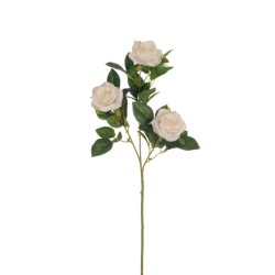 Lot de 24 - Tige artificielle de rose Lady X3, 69 cm - crème 