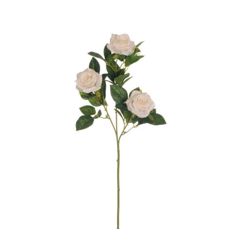 Lot de 24 - Tige artificielle de rose Lady X3, 69 cm - crème 