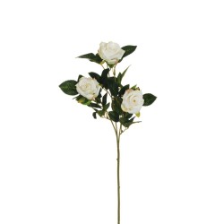 Lot de 24 - Tige artificielle de rose Lady X3, 69 cm - blanc 