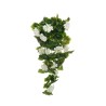 Lot de 12 - Buisson suspendu artificiel de géraniums X9, 82 cm - blanc 