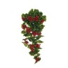 Lot de 12 - Buisson suspendu artificiel de géraniums X9, 82 cm - rouge 