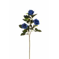 Lot de 24 - Tige artificielle de rose Lady X3, 69 cm - bleu 