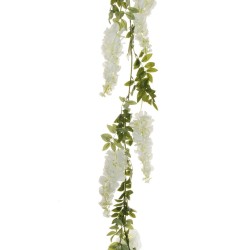 Lot de 6 - Guirlande artificielle de glycine X7, 187 cm - blanc 