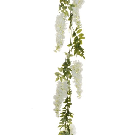 Lot de 6 - Guirlande artificielle de glycine X7, 187 cm - blanc 