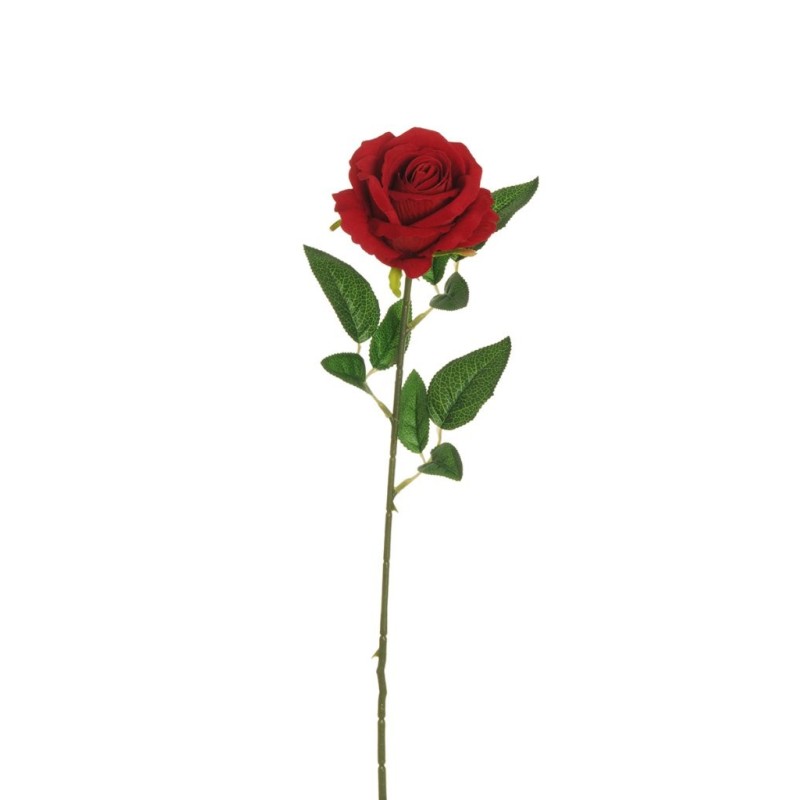 Lot de 24 - Rose Carolina artificielle velours, 62,5 cm - rouge 