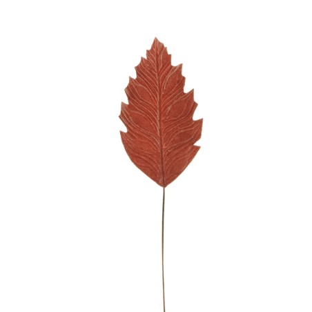 Lot de 48 - Feuille artificielle de philodendron velours, 42 cm - mauve foncé 
