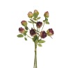 Lot de 12 - Bouquet artificiel de boutons de rose ouverts aspect séché X3, 53 cm - violet jaune d'automne 