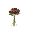 Lot de 12 - Bouquet artificiel de boutons de rose aspect séché X10, 26 cm - violet jaune d'automne 
