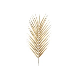 Lot de 48 - Feuille artificielle de palmier areca métallisée pailleteuse, 45 cm - or 