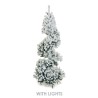 Sapin de Noël artificiel Marmolada spirale enneigé lumineux 250 LED, 210 cm - blanc 