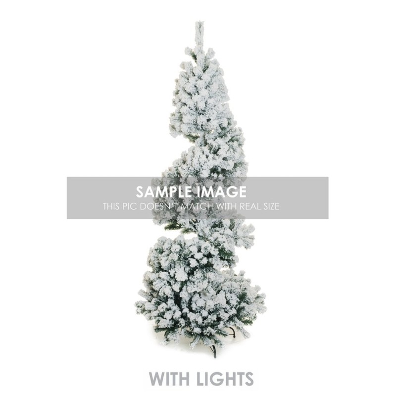 Sapin de Noël artificiel Marmolada spirale enneigé lumineux 270 LED, 240 cm - blanc 