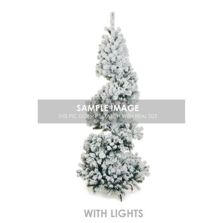 Sapin de Noël artificiel Marmolada spirale enneigé lumineux 270 LED, 240 cm - blanc 