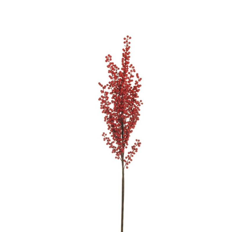 Lot de 12 - Branche artificielle de baies d'ilex, 120 cm - rouge clair 