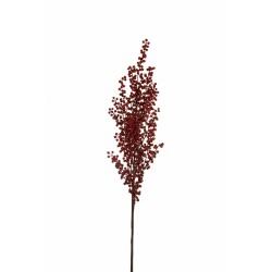 Lot de 12 - Branche artificielle de baies d'ilex, 120 cm - rouge 