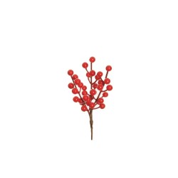Lot de 240 - Pic artificiel de baies d'ilex X3, 20 cm - rouge clair 