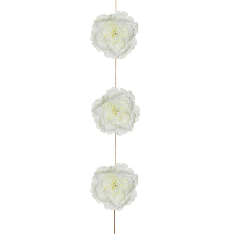 Lot de 48 - Guirlande artificielle de pivoines X9, 205 cm - blanc 