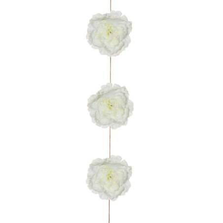 Lot de 48 - Guirlande artificielle de pivoines X9, 205 cm - blanc 