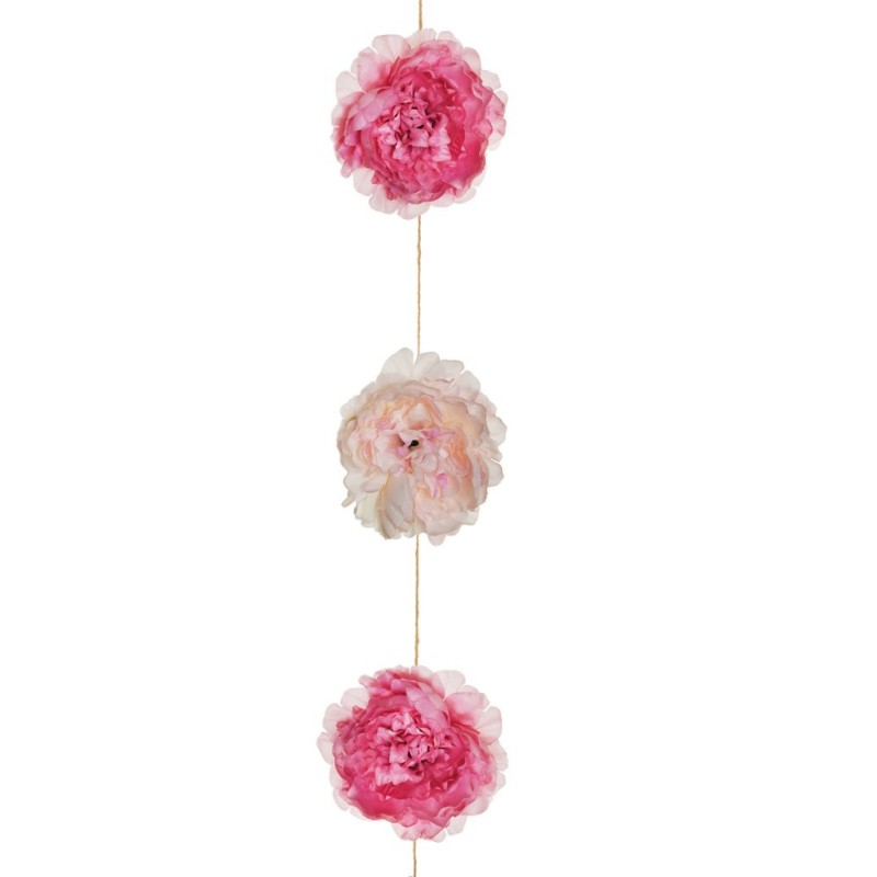 Lot de 48 - Guirlande artificielle de pivoines X9, 205 cm - rose crème lilas 