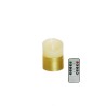 Lot de 60 - Petite bougie en cire LED à flamme mobile avec télécommande, 10 cm - blanc or 