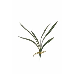 Lot de 36 - Feuilles artificielles d'orchidée Cymbidium toucher réel X6, 57 cm - vert 