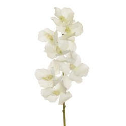 Lot de 12 - Orchidée Vanda artificielle toucher réel X7, 78 cm - blanc 