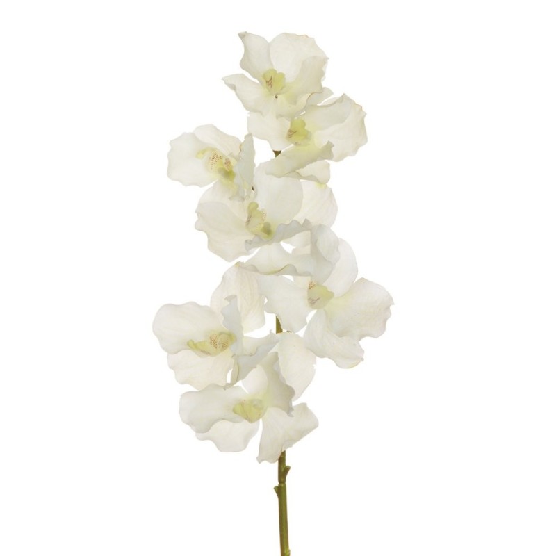 Lot de 12 - Orchidée Vanda artificielle toucher réel X7, 78 cm - blanc 