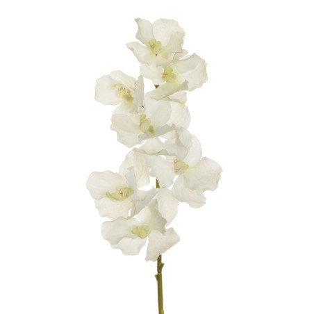 Lot de 12 - Orchidée Vanda artificielle toucher réel X7, 78 cm - blanc 