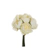Lot de 12 - Bouquet artificiel de pivoines X6, 29 cm - crème 