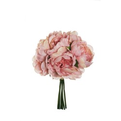Lot de 12 - Bouquet artificiel de pivoines X6, 29 cm - mauve clair 